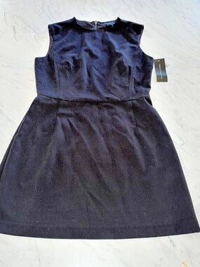 French Connection Sundae Suiting Dress Black Mini Dress Size 10 NWT